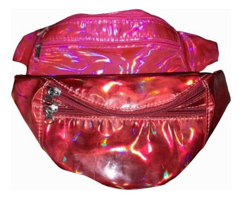 Riñonera Holografica Roja Con Doble Bolsillo + Una De Reg 