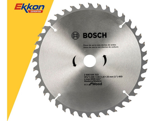 Imagen 3 de 8 de Disco Widia Bosch 9 1/4 40 Dientes Eco