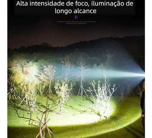 Lanterna Led Recarregável De Alta Potência Pylimaius Comfoco Ajustável Lanterna Preto Pylimaius