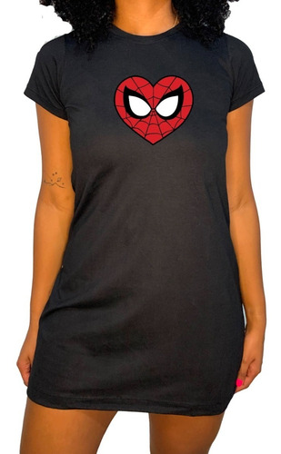 Vestido Homem Aranha Coração Super Herói