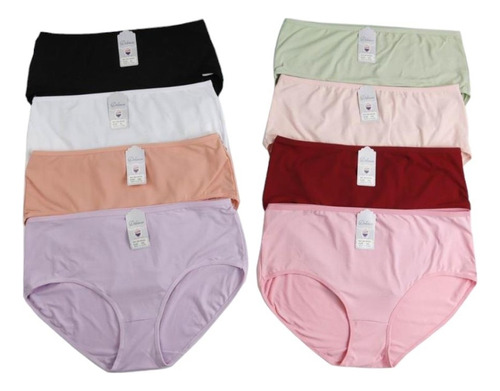 Pack 3 Culotte Bombacha Grande Liso Detalle Moño M Al Xl