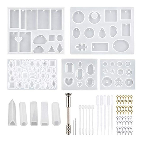 Suhome Paquete De 73 Moldes De Resina Para Joyería Kits De F