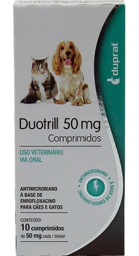 Antimicrobiano Duotrill Duprat 50mg 10 Comprimidos Cachorro