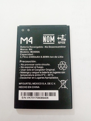 Pila Bateria Externa M4 Modelo M2400a Original