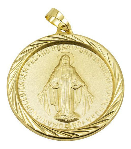 Pingente Medalha Nossa Senhora Folheado A Ouro 18k