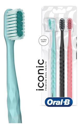 Escova De Dente Iconic Premium 3 Unidades Oral-b