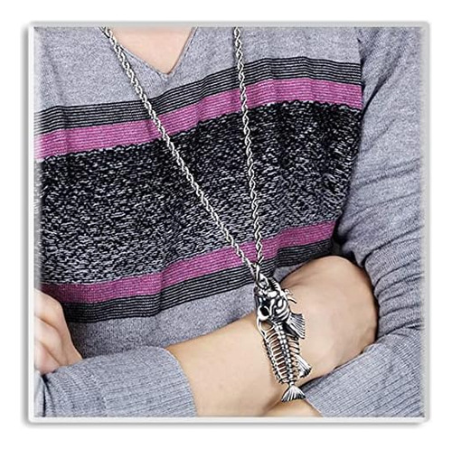 Xusamss Hip Hop Dj Collar De Calavera Con Colgante De Hueso