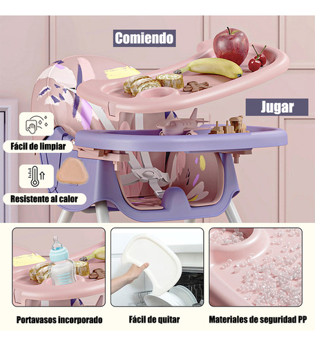Silla Periquera Portatil De Comer Para Bebe Plegable Asiento