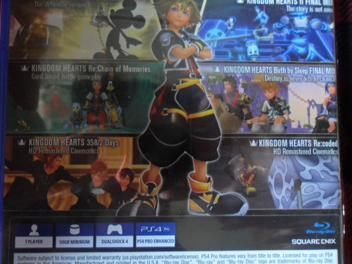 Kingdom Hearts Hd 1.5+2.5 Remix Ps4