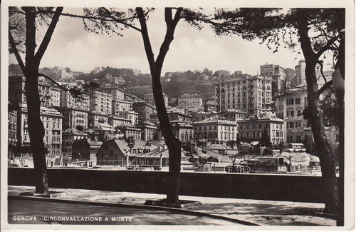 1937 Antigua Postal Fotografia Vera  Vista Ciudad De Genova