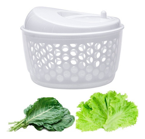 Secador De Saladas Giratório Prático 3,5l Manual Seca Folhas