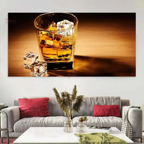 Cuadro Bebida Whisky  Canvas Grueso 120x50cm