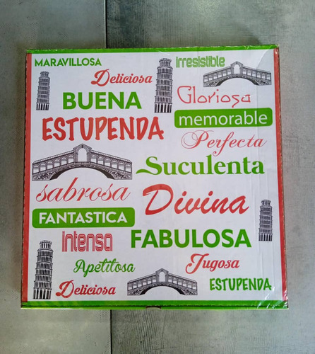 Cajas Para Pizza Estampado De Letras 33*33cms Por Bulto 