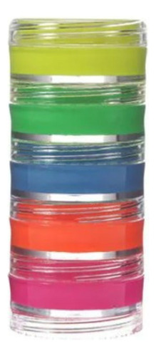 Tinta Pintura Facial Neon Brilha Luz Negra Escuro 5 Cores