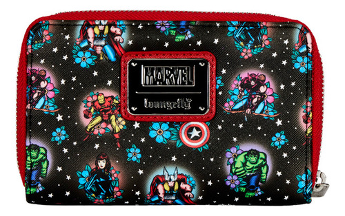 Loungefly Cartera Marvel Avengers Tatuaje De Los Vengadores Color Negro