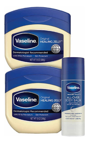 Vaseline Original Healing Jelly 2-pack + Balm Stick Usa!