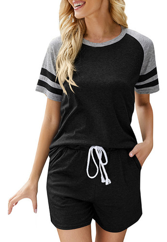 Camiseta Casual De Verano Con Cuello Redondo Y Manga Corta P