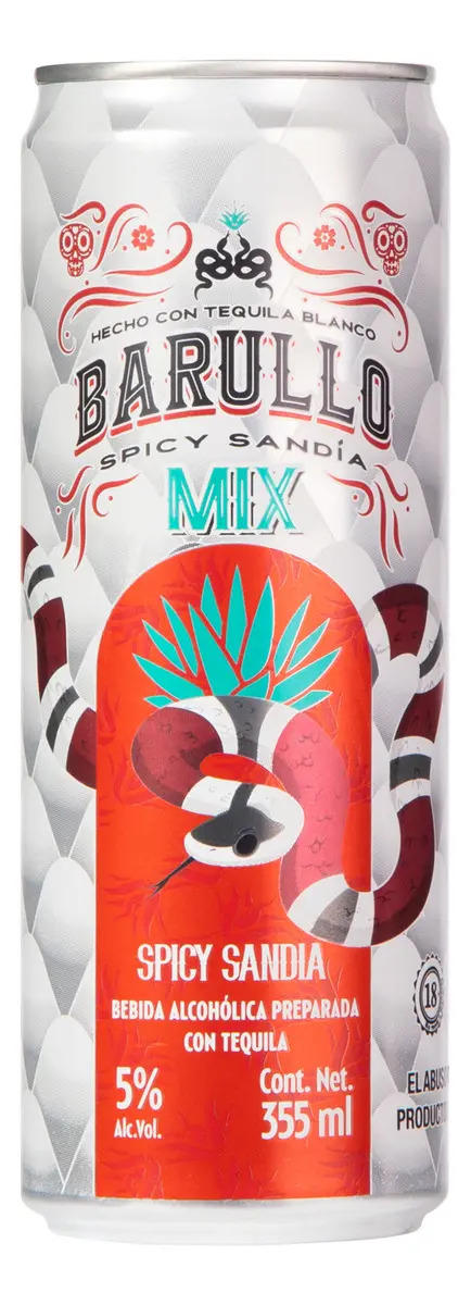 Lata Licor Con Tequila Barullo Sabor Sandía Picante 355 mL