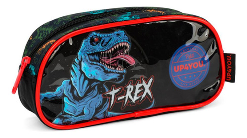 Estojo Simples T-rex Up4you Azul Escolar - Luxcel