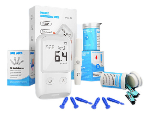 Glucómetro Kit Smart +50 Tiras Reactivas +50 Lancetas Blanco