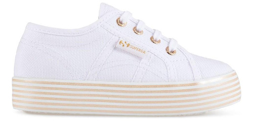 Zapatilla 2730 Kids Print Platform White Gold Superga