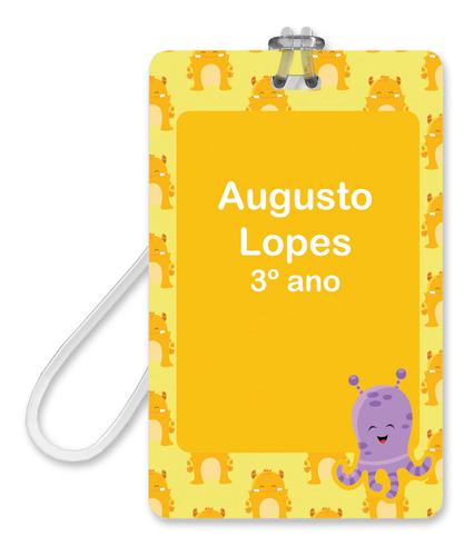 Imagem 2 de 5 de Etiqueta Escolar Personalizada Monstrinhos 2 Tags Mochila