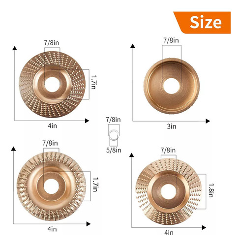 . T Juego De Discos Angulares Para Tallar Madera, 5 Piezas,