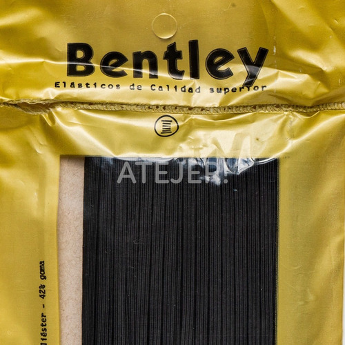 Imagen 3 de 8 de Elástico Liso Marca Bentley Art 12 De 5mm X 50 Metros Negro