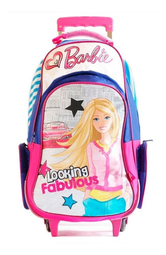 Mochila Barbie Looking Fabulous Carro 22 Pulgadas Color Rosa