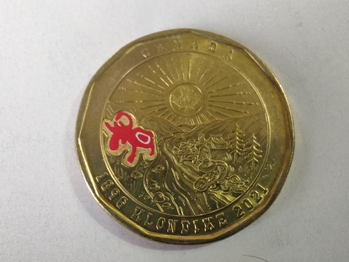 Moneda Canadá 1 Dollar 2021 Fiebre Del Oro Color (x1143