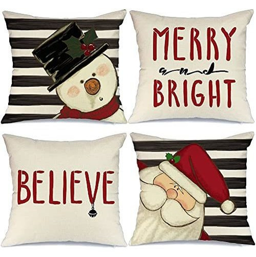 Aeney Christmas Pillow Covers 12x20 Conjunto De 4 Dvhbw