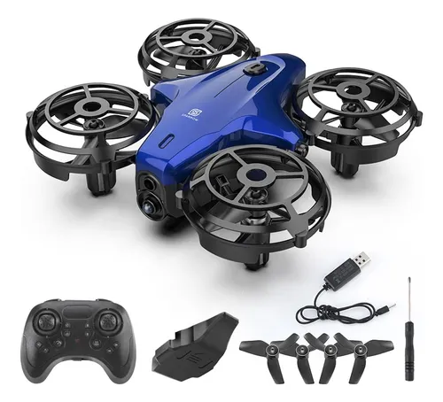 Mini Drone Con Luces LED Y 360° De Giro - 2 Baterías, Control Sencillo Para Niños Y Principiantes (Interior/Exterior)