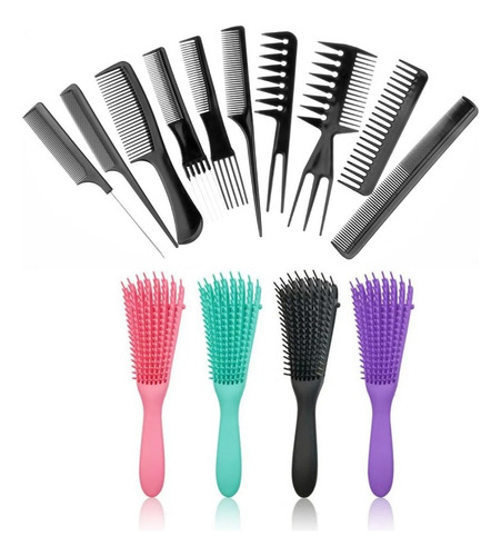 Set De Peines De Mujer Para Cabello Rizado, 14 Piezas