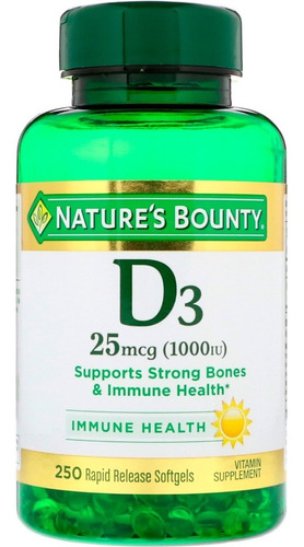 Vitamina D3 1000iu Nature Bounty - 250 Softgels