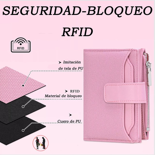 Cartera Billetera De Gran Capacidad Para Mujer Regalo Mujer Rosa Tela De Puntos