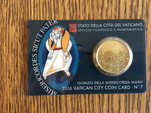 Moeda Do Vaticano Euro Jubileu Da Misericordia 2016 Card 7