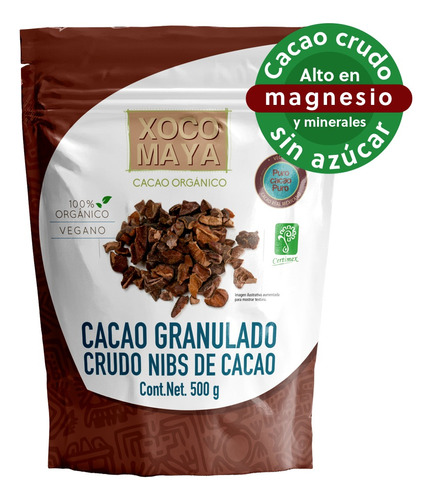 Nibs De Cacao Orgánico Crudo 500 G Xoco Maya