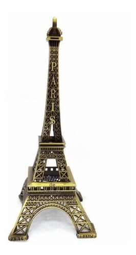 Torre Eiffel 25cm Metal Decorar Oficina Casa Bronce Dorado