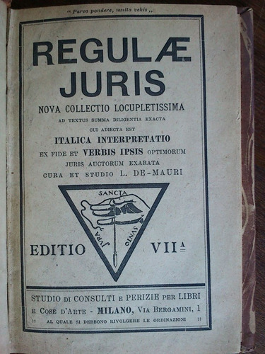 Regulae Juris - Latín / Italiano - De Mauri