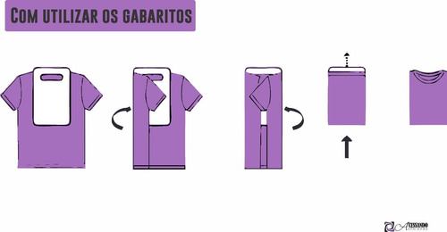 Kit Gabarito Dobrador Roupa Espesso Acrilico Ps Organização