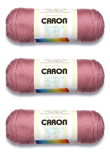 Hilo De Vino Caron Simply Soft Plum, Paquete De 3 Unidades,