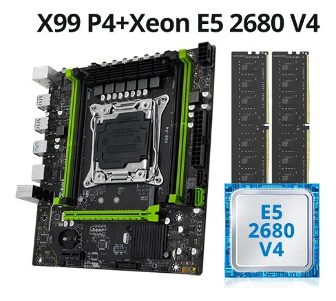 Kit Gamer Placa Mãe X99 + Xeon 2680v4 + 16gb De Memória Ram