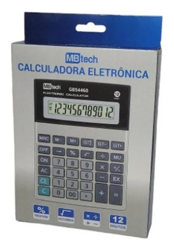 Calculadora Digital 12 Digitos A Pilha Gb54460 Mbtech