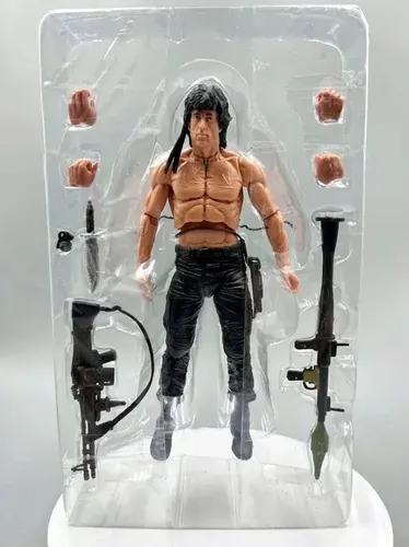 Boneco Rambo First Blood 18cm + Brinde - Sylvester Stallone