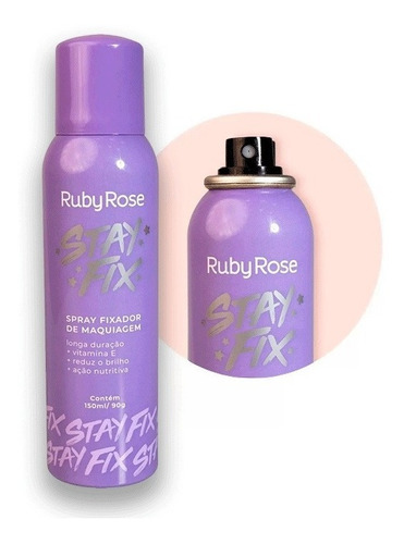 Fixador De Maquiagem Ruby Rose Spray Stay Fix Longa Duração