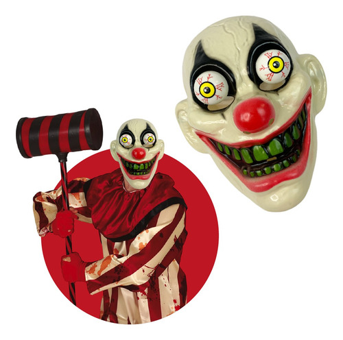 Mascara Monstro Zumbi Olho Saltado Com Mola Terror Festa