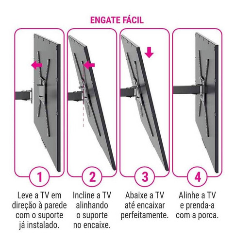 Suporte Multivisão STPA50 de parede para TV/Monitor de 19" até 56" preto