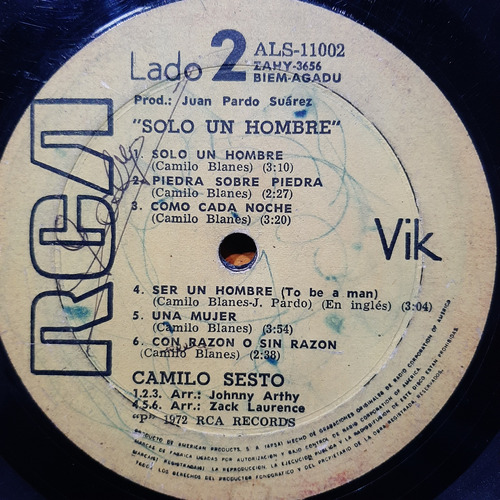 Sin Tapa Disco Camilo Sesto Solo Un Hombre M0