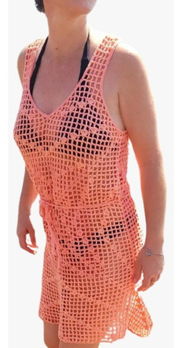 Vestido Playero A Crochet,  Hecho A Mano