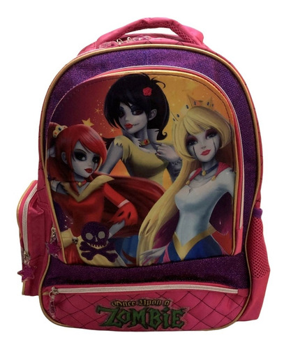 Imagem 2 de 7 de Mochila G Costas + Lancheira + Estojo Princesas Zumbi Luxcel
